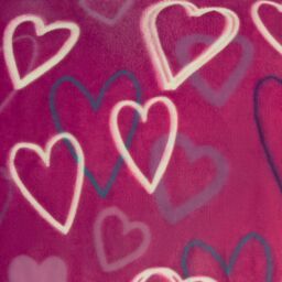 OHS Girl's Glow In The Dark Ultra Soft Heart Print Kids Duvet Cover Set with Pillowcase in Bright Pink - Size: Double - thumbnail 6