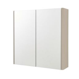 Clifton Cashmere 2-Door Mirror Bathroom Cabinet 60cm H x 60cm W in Pale Grey - Size: 60 cm H x 60 cm W - thumbnail 1