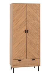 Seconique Leon 2 Door 1 Drawer Wardrobe in Natural - thumbnail 2