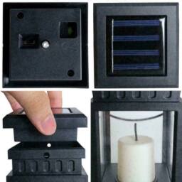Havendro 4Pcs Solar LED Lantern Lights Waterproof Lawn Garden UK in Black - thumbnail 6