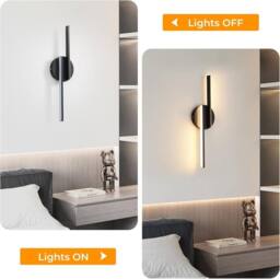 Goeco Wall Light Black Indoor 16 W Modern LED Wall Lamp 3000K Warm Light - thumbnail 6
