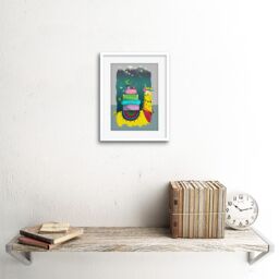 "Artery8 Wall Art Print Travelling Llama Framed Art in White - Size: W7"" x H9""" - thumbnail 2