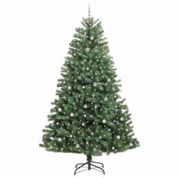 Berkfield Home Artificial Hinged Christmas Tree Green 300 cm PVC & Metal - thumbnail 3