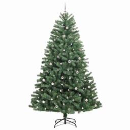 Berkfield Home Artificial Hinged Christmas Tree Green 300 cm PVC & Metal - thumbnail 4