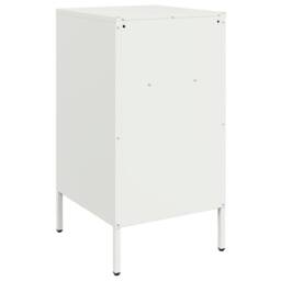 Berkfield Home Sturdy Bedside Cabinet White 36x39x68 cm Steel - Size: 36 x 39 x 68 cm - thumbnail 8