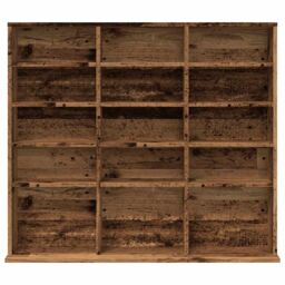 Berkfield Home CD Cabinet Old Wood 100x23x89.5 cm Engineered Wood in Brown - thumbnail 4