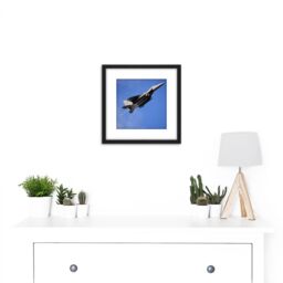 Artery8 Military USA USAF Air Force F-15E Strike Eagle Aircraft Photo 8X8 Inch Square Wooden Framed Wall Art Print Picture with Mount in Black - thumbnail 2