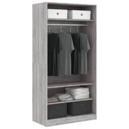 Berkfield Home Wardrobe Grey Sonoma 100x50x200 cm Engineered Wood - Size: 100 x 50 x 200 cm - thumbnail 4