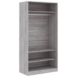 Berkfield Home Wardrobe Grey Sonoma 100x50x200 cm Engineered Wood - Size: 100 x 50 x 200 cm - thumbnail 3