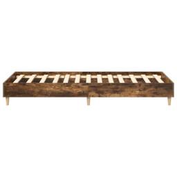 Berkfield Home Bed Frame No Mattress Smoked Oak 90x190 cm Single Engineered Wood in Brown - thumbnail 6