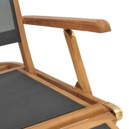 Berkfield Home Classic Deck Chair with Footrest Solid Teak Wood Black - thumbnail 8