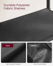 VASAGLE Narrow Shoe Storage with Fabric Shelves Top Steel Frame Design in Brown - thumbnail 6