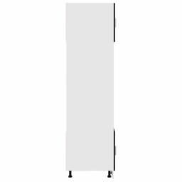 Berkfield Home Microwave Cabinet Black Oak 60x57x207 cm Engineered Wood - Size: 60 x 57 x 207 cm - thumbnail 7