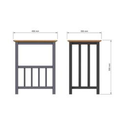 VOGREX Graphite Blue Oak Veneer Side Storage Table Fully Assembled in Dark Blue - thumbnail 2