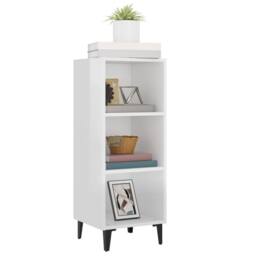 Berkfield Home Sideboard High Gloss White 34.5x32.5x90 cm Engineered Wood - thumbnail 4