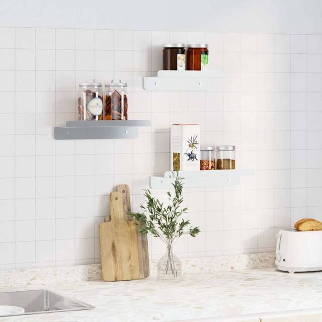 Berkfield Home Durable Wall Shelves 3 pcs Silver Stainless Steel - image 1