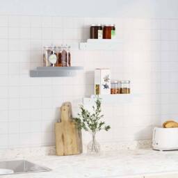 Berkfield Home Durable Wall Shelves 3 pcs Silver Stainless Steel - thumbnail 1