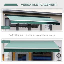 OUTSUNNY Garden Sun Shade Canopy Retractable Awning in Green - thumbnail 6