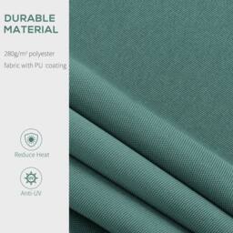 OUTSUNNY Garden Sun Shade Canopy Retractable Awning in Green - thumbnail 4