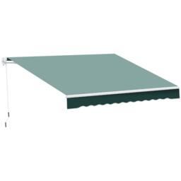 OUTSUNNY Garden Sun Shade Canopy Retractable Awning in Green - thumbnail 2