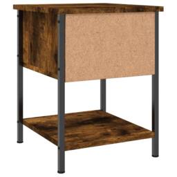 Berkfield Home Bedside Table Smoked Oak 34x35.5x45 cm Engineered Wood in Brown - thumbnail 8