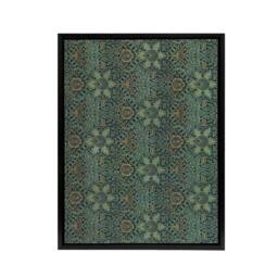 "Artery8 Ispahan Pattern Arabesque Textile Framed Canvas Wall Art Print Morris in Blue - Size: W12"" x H16""" - thumbnail 1