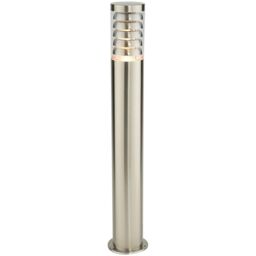 Loops 2 PACK Outdoor Garden Bollard Light 80cm Brushed Steel 9W Outside Lamp Post IP44 in Metallics - thumbnail 2