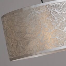 Lighting Collection Metal Leaf Easy Fit Shade 40Cm Lamp Shade in White - thumbnail 4