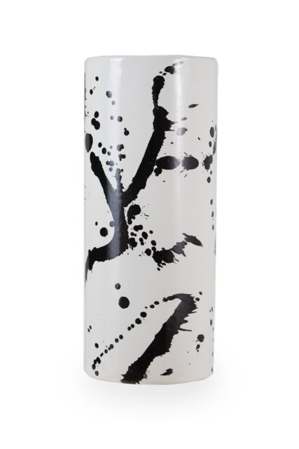 Orsina Contemporary Small Black & White Ceramic Vase, Durable Pottery Vase, Easily Maintained Vase For Flowers - image 1