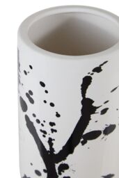 Orsina Contemporary Small Black & White Ceramic Vase, Durable Pottery Vase, Easily Maintained Vase For Flowers - thumbnail 5