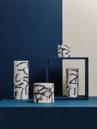 Orsina Contemporary Small Black & White Ceramic Vase, Durable Pottery Vase, Easily Maintained Vase For Flowers - thumbnail 3