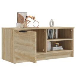 Berkfield Home TV Cabinet Sonoma Oak 80x35x36.5 cm Engineered Wood in Brown - thumbnail 4