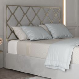 KDMD Repose Upholstered Soft Velvet Metal Designer Bed Frame in Grey - Size: King - thumbnail 3