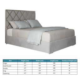 KDMD Repose Upholstered Soft Velvet Metal Designer Bed Frame in Grey - Size: King - thumbnail 5