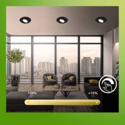 BRILONER Set of 3 LED Recessed Lights Downlights Dimmable CCT in Black - thumbnail 7