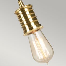 Netlighting Douille 1 Light Ceiling Pendant Black Brass E27 in Yellow - thumbnail 4