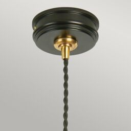 Netlighting Douille 1 Light Ceiling Pendant Black Brass E27 in Yellow - thumbnail 2