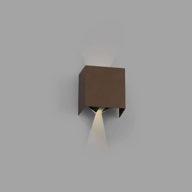 Netlighting Olan Outdoor LED Up Down Wall Lamp Rust Brown 6W 3000K IP54 - image 1