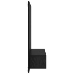 Berkfield Home Wall TV Cabinet with Shelf Wall-mounted with Storage Black oak Engineered wood - thumbnail 6
