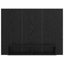Berkfield Home Wall TV Cabinet with Shelf Wall-mounted with Storage Black oak Engineered wood - thumbnail 5