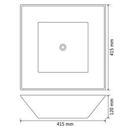 Berkfield Home Basin Square Ceramic White 41.5x41.5x12 cm - thumbnail 5
