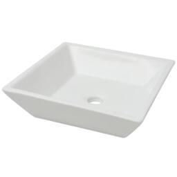 Berkfield Home Basin Square Ceramic White 41.5x41.5x12 cm - thumbnail 1