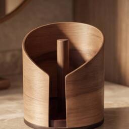 SPETLEK Stale B Paper Towel Holder Tissue Storage Box Round Roll in Brown - thumbnail 3