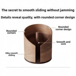 SPETLEK Stale B Paper Towel Holder Tissue Storage Box Round Roll in Brown - thumbnail 6