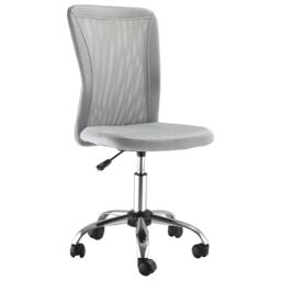 VINSETTO Armless Office Chair Ergonomic Height Adjustable Mesh Back Wheel in Grey - thumbnail 2