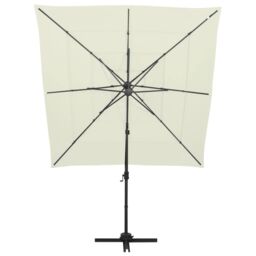 Berkfield Home 4-Tier Parasol with Aluminium Pole Sand 250x250 cm in Beige - thumbnail 5