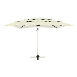Berkfield Home 4-Tier Parasol with Aluminium Pole Sand 250x250 cm in Beige - thumbnail 6