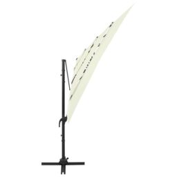 Berkfield Home 4-Tier Parasol with Aluminium Pole Sand 250x250 cm in Beige - thumbnail 2