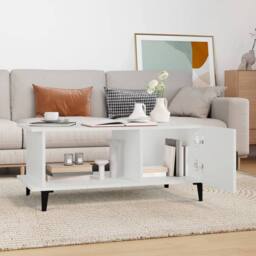 Berkfield Home Decorative Coffee Table White 90x50x40 cm Engineered Wood - Size: 90 x 50 x 40 cm - thumbnail 8
