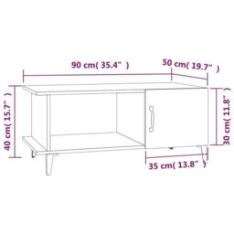 Berkfield Home Decorative Coffee Table White 90x50x40 cm Engineered Wood - Size: 90 x 50 x 40 cm - thumbnail 9